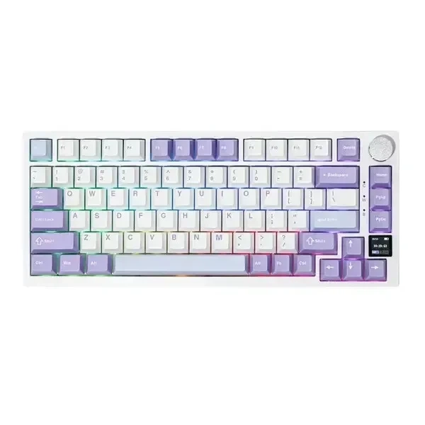 Беспроводная механическая клавиатура Ajazz AK820 Pro Purple, Epomaker Flying Fish, с экраном, RGB подсветки 2.4G/Bluetooth/USB - изображение 2