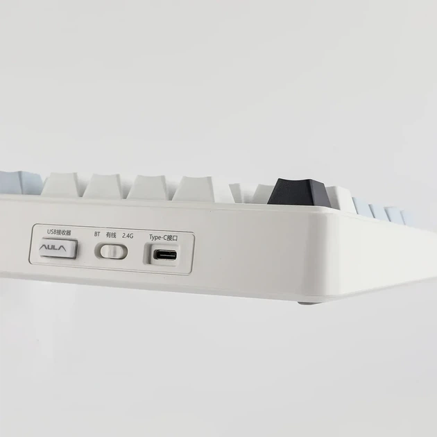 Бездротова механічна клавіатура AULA F75 Wireless Blue, LEOBOG Reaper Switch, розмір 75%, RGB підсвічування (2.4G/Bluetooth/USB) - Фото 7 Бездротова механічна клавіатура AULA F75 Wireless Blue, LEOBOG Reaper Switch, розмір 75%, RGB підсвічування (2.4G/Bluetooth/USB) - зображення 7