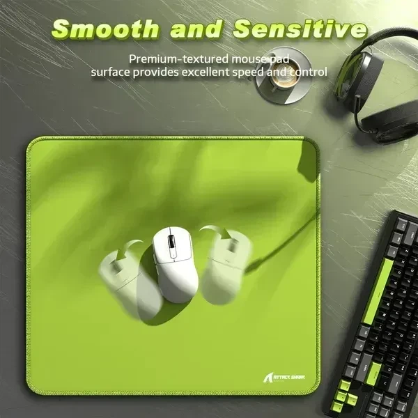Игровой коврик ATTACK SHARK CM02 eSport Green 450×400×4 мм, водостойкий, микрошов, текстурированная поверхность - Фото 8 Игровой коврик ATTACK SHARK CM02 eSport Green 450×400×4 мм, водостойкий, микрошов, текстурированная поверхность - изображение 8