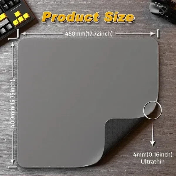 Игровой коврик ATTACK SHARK CM02 eSport Gray 450×400×4 мм, водостойкий, микрошов, текстурированная поверхность - изображение 7