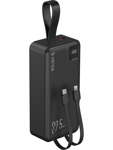 Повербанк Kensa 30000 mAh універсальний повербанк з швидкою зарядкою 22.5W та вбудованими кабелями - зображення 2