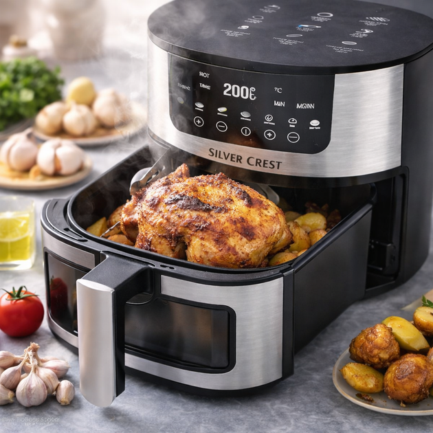 Аэрогриль Silver Crest 8 л 4200 Вт сенсорное управление Hot Air Technology аэрофритюрница без масла Черный - изображение 2