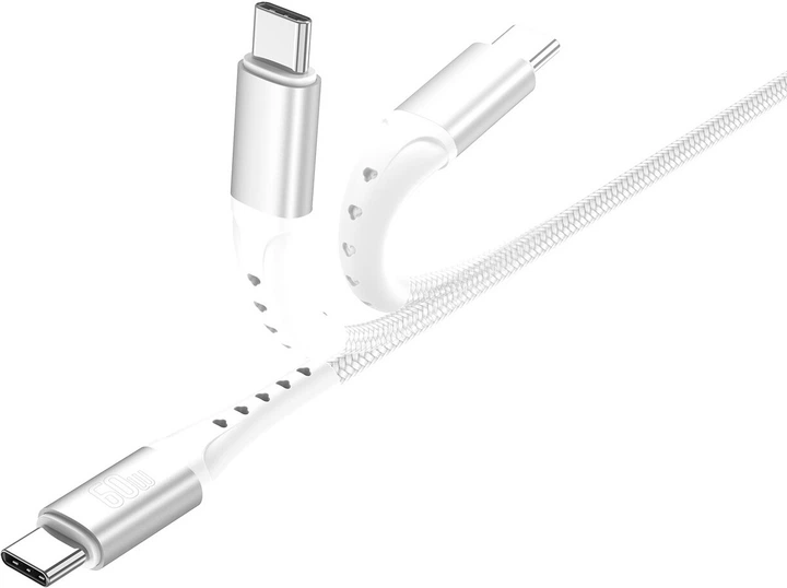 Кабель 4smarts USB-C Cable PrimeCord 60W 1.5 m White (4252011911349) - зображення 2