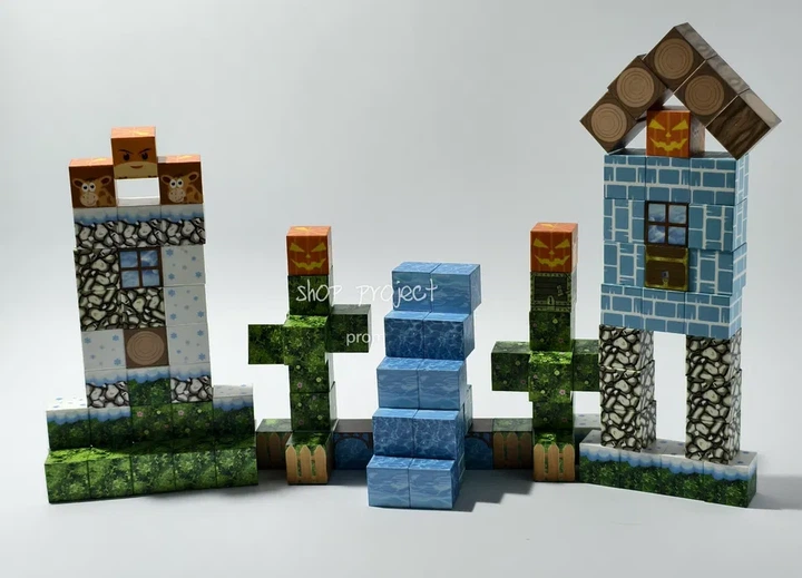 Магнитный конструктор в стиле Minecraft 100 деталей – развивающий набор для детей - Фото 3 Магнитный конструктор в стиле Minecraft 100 деталей – развивающий набор для детей - изображение 3
