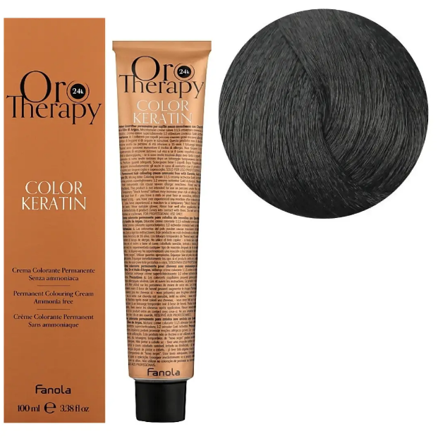 Крем-краска безаммиачная для волос Fanola Oro Therapy №1/0 Black 100 мл - Фото 1 Крем-краска безаммиачная для волос Fanola Oro Therapy №1/0 Black 100 мл - изображение 1