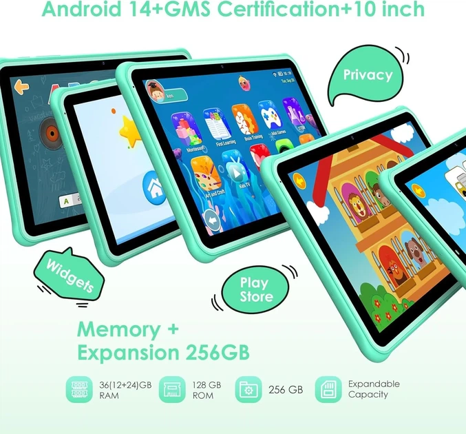 Планшет 10.1" FASTWD L211 12+24/128Gb 8 ядер Android 14 8000 mAh Зелений Б/В - зображення 6