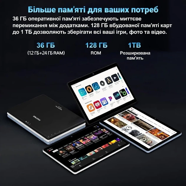 Планшет 10.1" FASTWD L231 12+24/128Gb 8 ядер Android 14 8000 mAh Grey Б/В - зображення 4