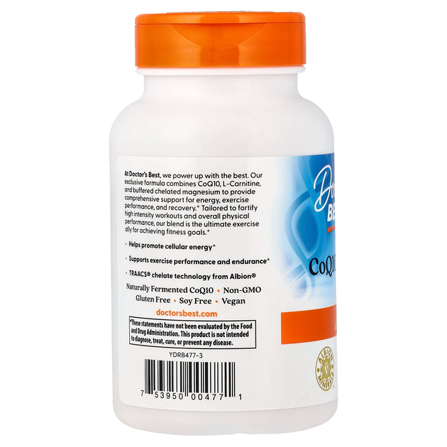 coq10 l-carnitine magnesium Коензим Q10 з L-карнітином та магнієм Doctor's s Best 