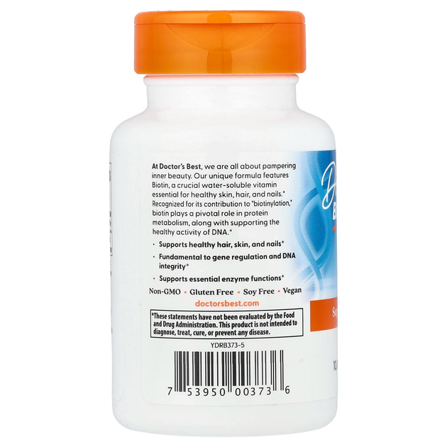 Біотин Doctor's s Best, Biotin, 10000 мкг, 120 капсул - зображення 3