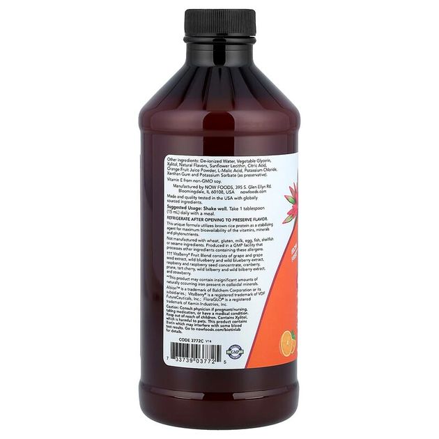 Жидкие мультивитамины и минералы NOW Foods "Liquid Multi" со вкусом диких ягод (473 мл) - изображение 3