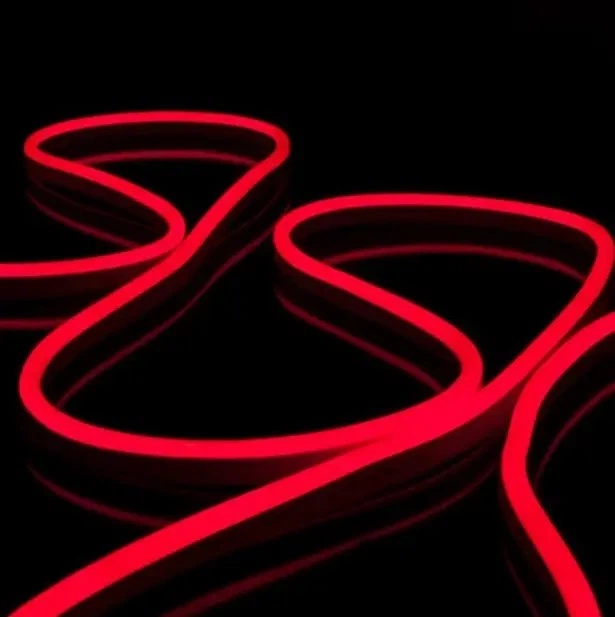 LED NEON стрічка 5м червона Red 12В силіконова неонова стрічка IP65 гнучка вологозахищена підвіска для фасаду інтер'єру вивісок меблів авто контурна - зображення 3