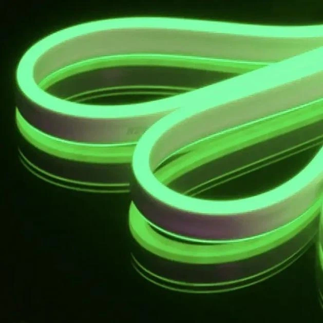 LED NEON стрічка 5м зелена 0764 12В силіконова неонова стрічка IP65 гнучка вологозахищена підсвітка для вивісок фасаду інтер'єру рекламна контурна підсвітка з блоком живлення - изображение 5
