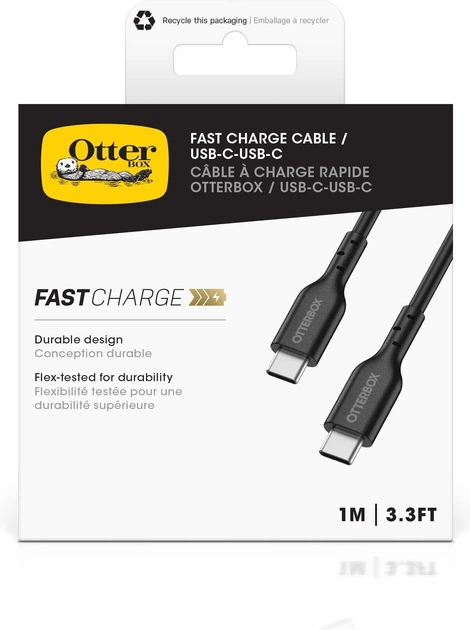 Кабель OtterBox Fast Charge Standard USB-C to USB-C 2 м Black (78-81356) - зображення 2