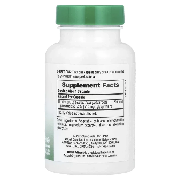 Солодка корінь Nature's Plus (Licorice) 500 мг 60 капсул (NAP-07224) - зображення 2