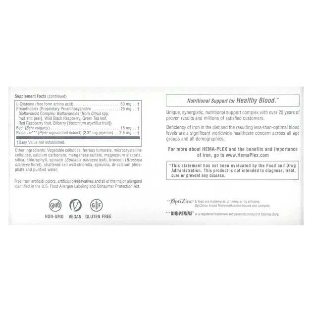 Комплекс вітамінів та мінералів Hema-Plex Nature's Plus 60 швидкодіючих вегетаріанських капсул (NAP-03772) - Фото 3 Комплекс вітамінів та мінералів Hema-Plex Nature's Plus 60 швидкодіючих вегетаріанських капсул (NAP-03772) - изображение 3