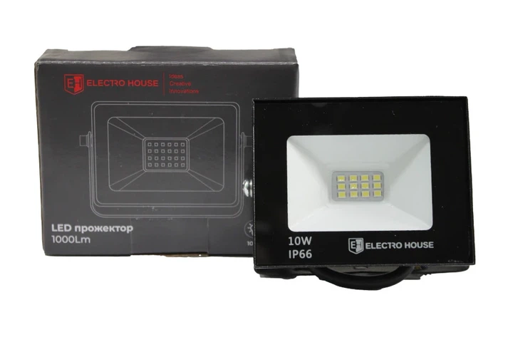 Прожектор LED 10Вт холодний білий SMD2835 алюмінієвий корпус EH-FDL-10W (00107142) - зображення 2