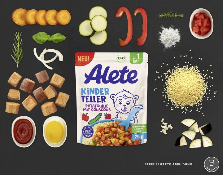 Alete Kinderteller Рататуй з кускусом, з 1 року, органічне, без солі, 250 г - зображення 2