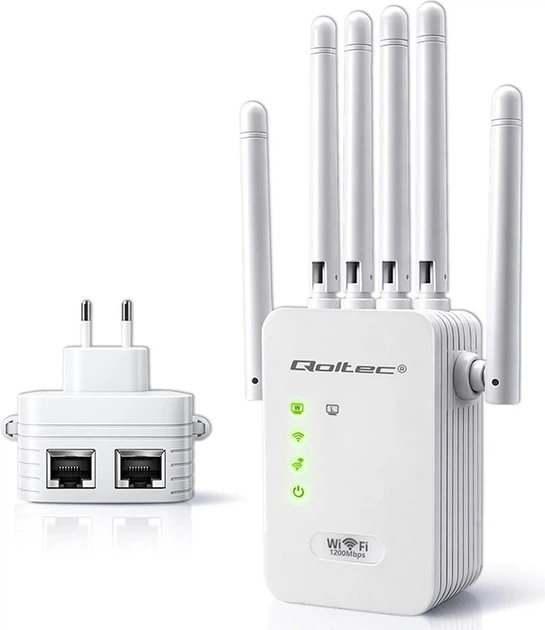Ретранслятор Qoltec WiFi 5 Signal Booster Repeater Access Point AC1200 (5901878570686) - зображення 4
