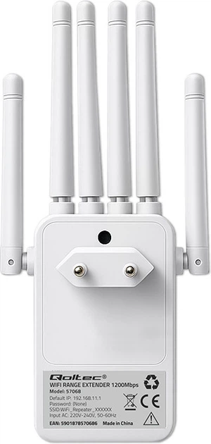 Ретранслятор Qoltec WiFi 5 Signal Booster Repeater Access Point AC1200 (5901878570686) - зображення 5