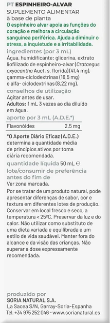 Дієтична добавка Soria Natural Екстракт глоду S XXI (Espino Blanco) 50 мл (8422947044251) - зображення 2