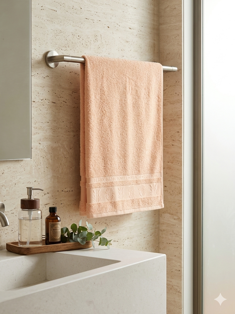 Набор турецких бамбуковых махровых полотенец Zeron 3 штуки 70х140 Bamboo Peach - Фото 4 Набор турецких бамбуковых махровых полотенец Zeron 3 штуки 70х140 Bamboo Peach - изображение 4