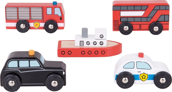 Zestaw Bigjigs Toys Pojazdy drewniane 2999566 (691621090640) - obraz 2
