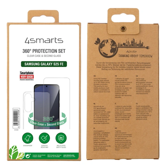 Zestaw ochrony 4smarts 360° Protection Set do Samsung Galaxy S25 FE Transparent (4252011912926) - obraz 5