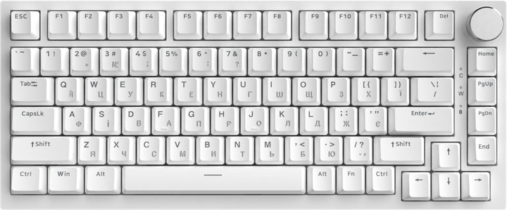 Дротова механічна клавіатура Ajazz AK820 Red Switch White (AK820-R-W) - Фото 2 Дротова механічна клавіатура Ajazz AK820 Red Switch White (AK820-R-W) - изображение 2