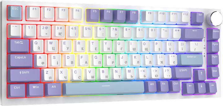Дротова механічна клавіатура Ajazz AK820 Sea Salt Switch White (AK820-SS-PWB) - изображение 5