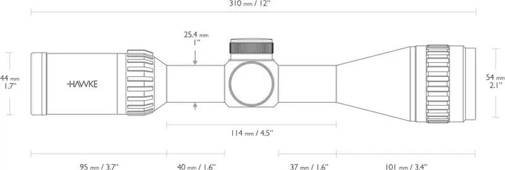 Прицел оптический Hawke Airmax 3-9х40 c сеткой AMX - Фото 5 Прицел оптический Hawke Airmax 3-9х40 c сеткой AMX - изображение 5