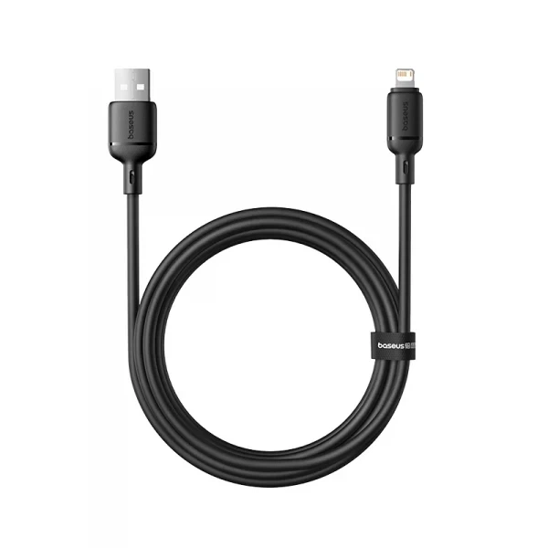 Кабель Baseus Silky Series Cable USB to Lightning 2.4A 1m P10377702113-00 Black - Фото 3 Кабель Baseus Silky Series Cable USB to Lightning 2.4A 1m P10377702113-00 Black - зображення 3