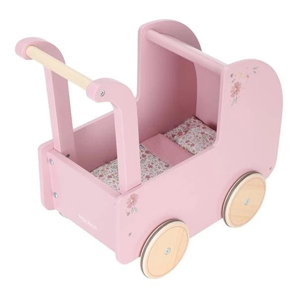 Drewniany wózek dla lalek Little Dutch z pościelą FSC (LD2519) (8713291225190) - obraz 3