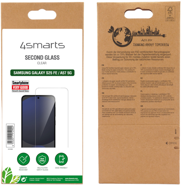 Szkło ochronne 4smarts Second Glass do Samsung Galaxy S25 FE / A57 5G (4252011912902) - obraz 2