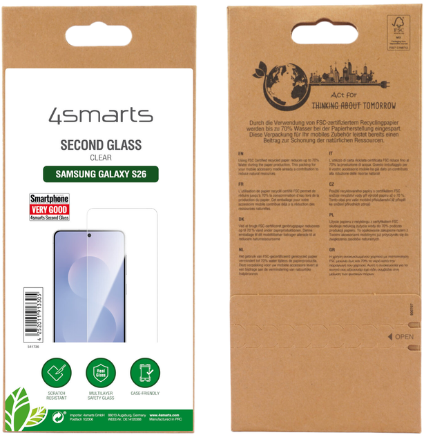Захисне скло 4smarts Second Glass для Samsung Galaxy S26 (4252011913305) - зображення 2