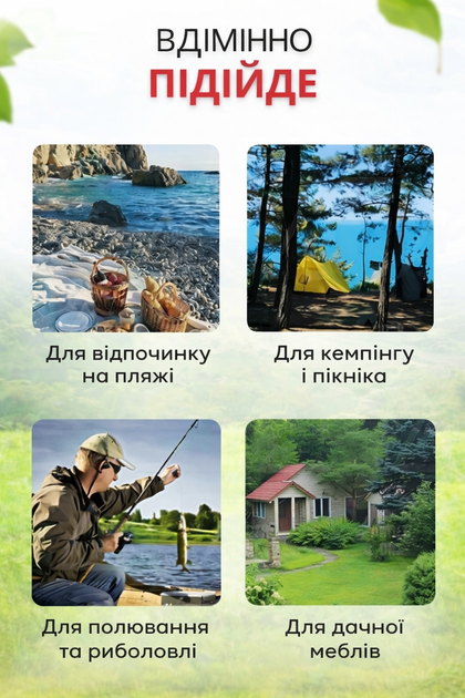 Складаний туристичний стілець для відпочинку кемпінгу риболовлі ANDER ONE тканина oxsford 600D до 110 кг синій + чохол у комплекті - зображення 7