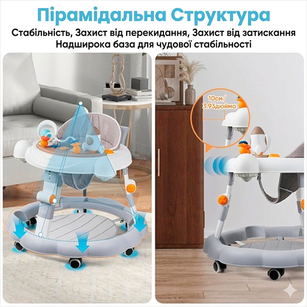 Детские ходунки для малышей игровой центр с уровнем регулировки высоты - Фото 4 Детские ходунки для малышей игровой центр с уровнем регулировки высоты - изображение 4