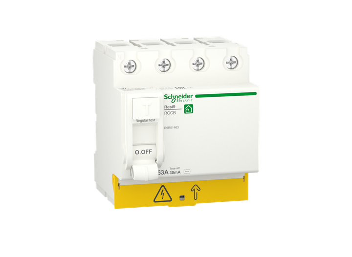 ПЗВ Диференціальний вимикач навантаження Resi9 4P 63A 30mA АС Schneider Electric - Фото 2 ПЗВ Диференціальний вимикач навантаження Resi9 4P 63A 30mA АС Schneider Electric - зображення 2