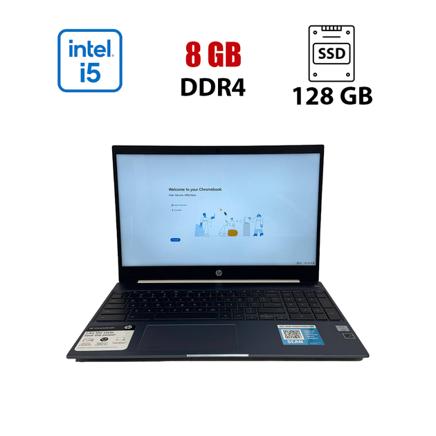 Ноутбук HP Chromebook 15-de0523dx White / 15.6" (1920x1080) IPS Touch / Intel Core i5-8250U (4 (8) ядра по 1.6 - 3.4 GHz) / 8 GB DDR4 / 128 GB SSD / Intel HD Graphics 620 / WebCam / Chrome OS б/у - Фото 1 Ноутбук HP Chromebook 15-de0523dx White / 15.6" (1920x1080) IPS Touch / Intel Core i5-8250U (4 (8) ядра по 1.6 - 3.4 GHz) / 8 GB DDR4 / 128 GB SSD / Intel HD Graphics 620 / WebCam / Chrome OS б/у - изображение 1