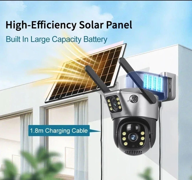 Камера работающая через 4G с двумя линзами TP15-4G SOLAR уличная ART-0159/ 7005 з солнечной панелью10000mAh - изображение 4
