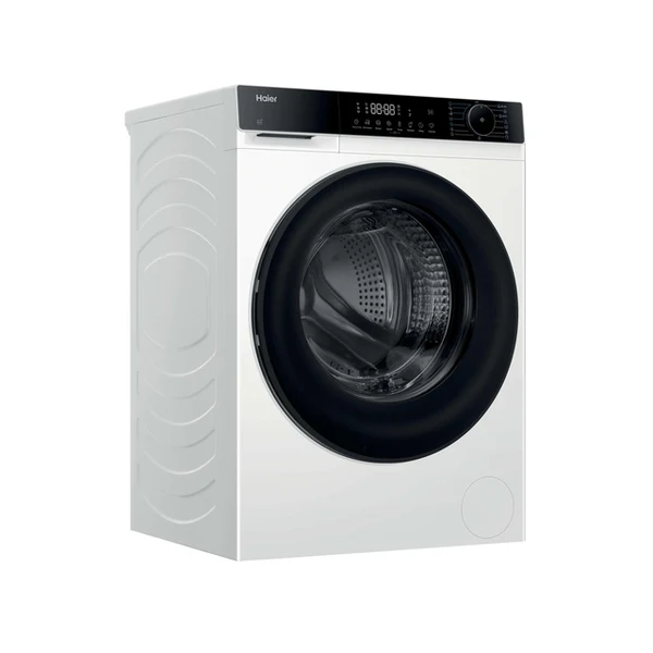 Пральна машина Haier фронтальна, 10кг, 1400, A, 52см, дисплей, пара, інвертор, люк чорний, білий - зображення 2