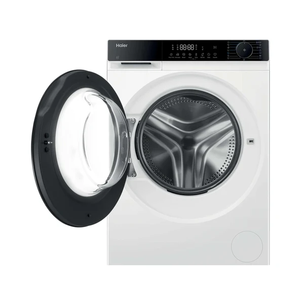 Пральна машина Haier фронтальна, 10кг, 1400, A, 52см, дисплей, пара, інвертор, люк чорний, білий - зображення 6