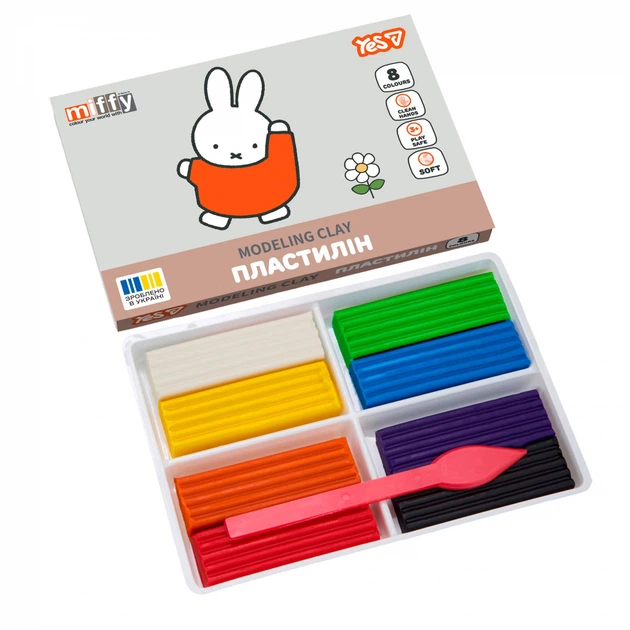 Пластилін Yes Miffy 8 кольорів 160 г 540717 - изображение 2