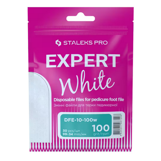 Сменные файлы белые для терки педикюрной 100 грит STALEKS PRO EXPERT 10 30 шт DFE-10-100w - изображение 3