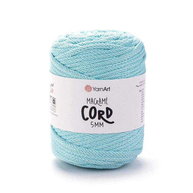 Шнур плетений YarnArt macrame cord 5 мм с сердечником для макраме бірюза (№775) - изображение 2