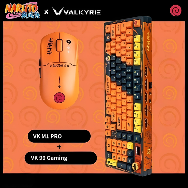 Игровой беспроводной набор Valkyrie: клавиатура VK99 Gaming и мышь VK M1 Pro, Naruto Uzumaki - Фото 2 Игровой беспроводной набор Valkyrie: клавиатура VK99 Gaming и мышь VK M1 Pro, Naruto Uzumaki - изображение 2