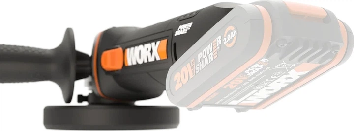 Szlifierka kątowa akumulatorowa Worx Li-Ion 20V 125 mm WX803.9 bez akumulatora oraz ładowarki (6924328321156) - obraz 7