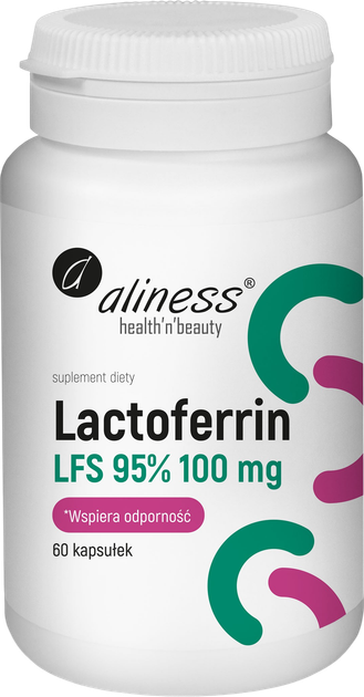 Suplement diety Aliness Lactoferrin LFS 95% 100 mg 60 kapsułek (5903242580840) - Zdjęcie 1 Suplement diety Aliness Lactoferrin LFS 95% 100 mg 60 kapsułek (5903242580840) - obraz 1