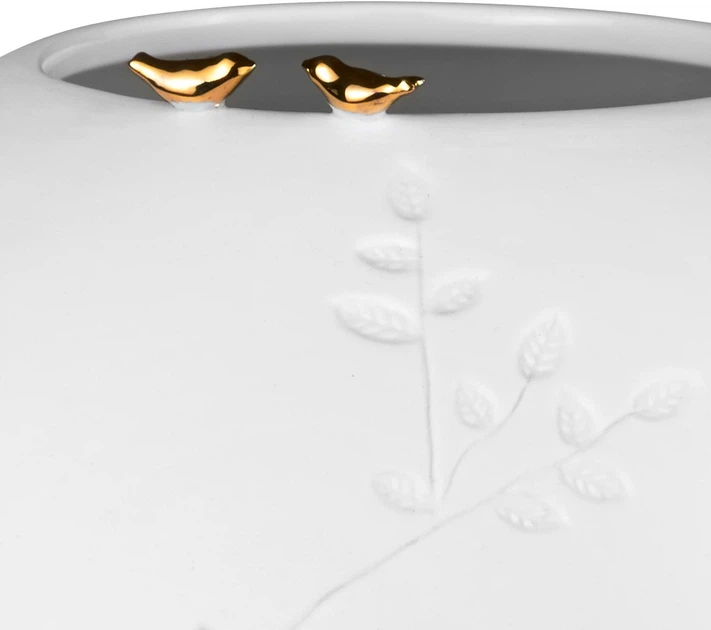 Wazon Rader Golden Birds porcelanowy biały 25×25×22 cm (4045289125637) - obraz 2