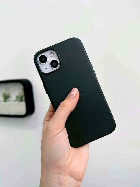 Чохол Leather Case PU з MagSafe для iPhone 17 Pro захисний темно-сірий - зображення 3