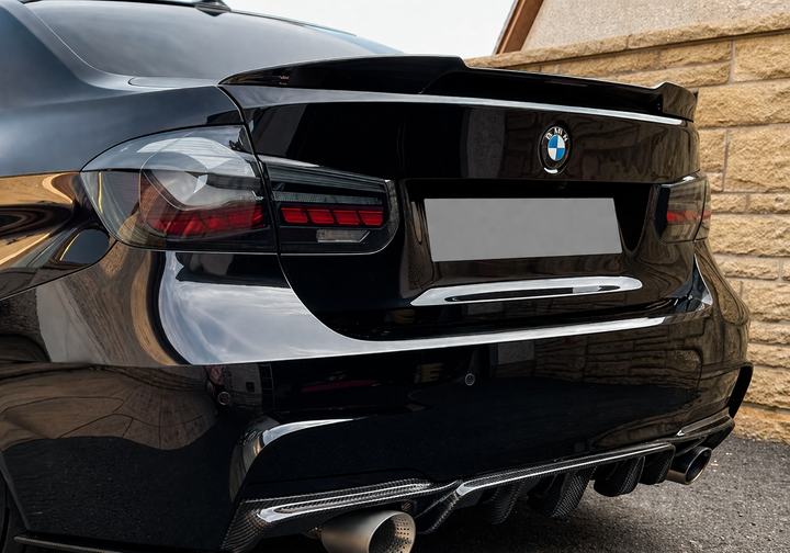 Спойлер на крышку багажника BMW F30 3 Series Sedan M4 Style черный глянец ABS 2012-2018 - изображение 4